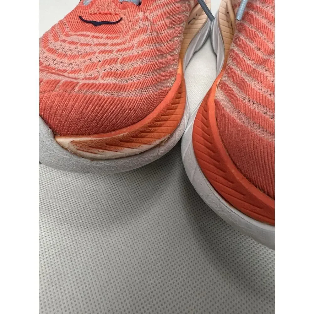 Hoka One One Mach 5 Womens Size 8.5B Orange Pink Athletic Running Shoes Sneakers